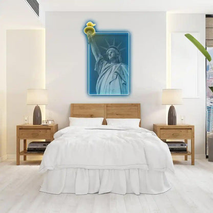 Liberty Enlightening Blue Yellow LED Neon Sign Indoor Wall Art | Shineneon