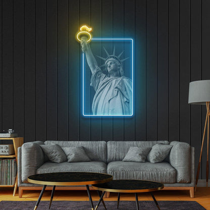 Liberty Enlightening The World Dual-Tone Uv Printed Led Neon Sign For Indoor Wall Art | Shineneon