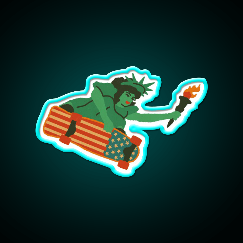 Liberty Skater Asian Cultural Led Neon Sign Rgb Color - Shineneon