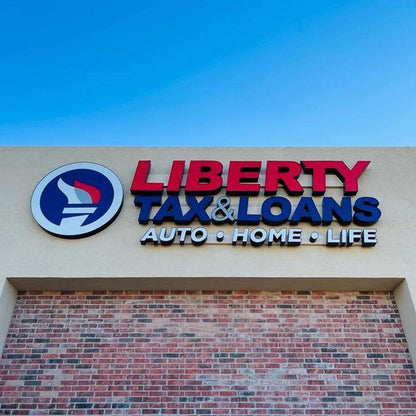 Liberty Tax And Loans With Logo 3D Frontlit Letters Metal Led Sign