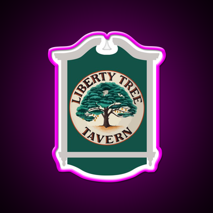 Liberty Tree Tavern Beer Bar Decor Led Neon Sign Rgb Color - Neon sign mounted on wall in room