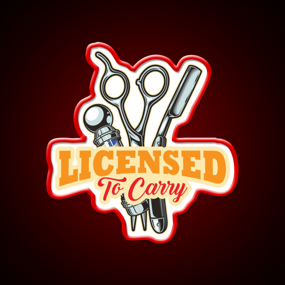 Licensed To Carry Barber Beard Barber Shop Haircut Led Neon Sign - Shineneon
