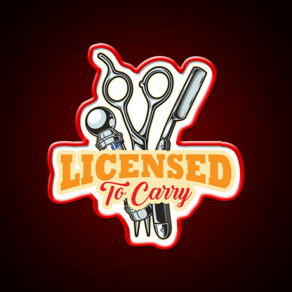 Licensed To Carry Barber Beard Barber Shop Haircut Led Neon Sign - Shineneon