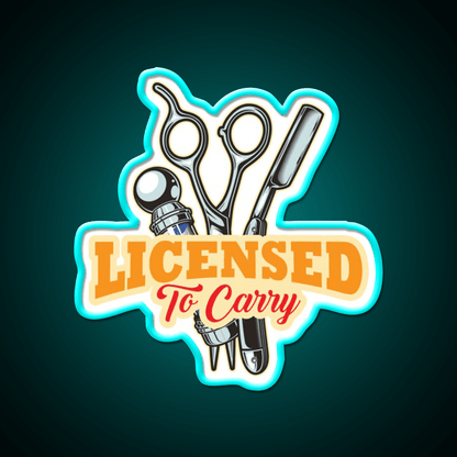 Licensed To Carry Barber Beard Barber Shop Haircut Led Neon Sign - Shineneon