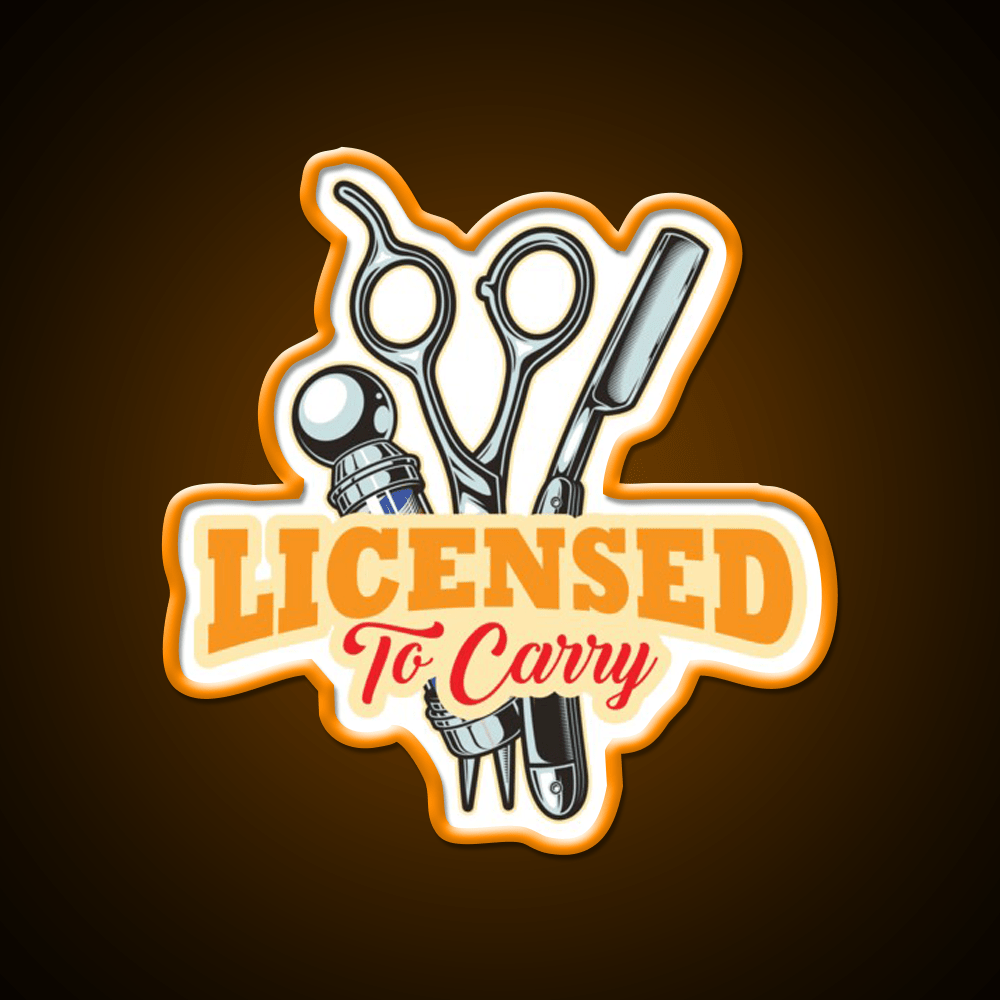 Licensed To Carry Barber Beard Barber Shop Haircut Led Neon Sign - Shineneon
