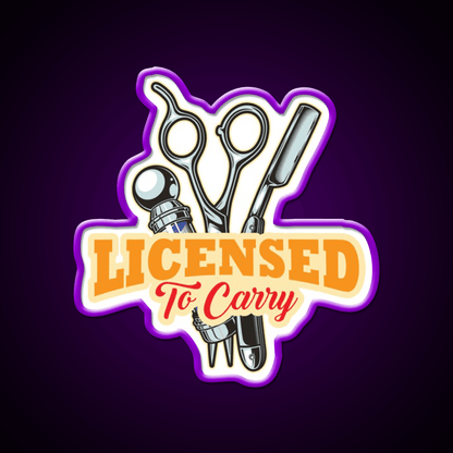 Licensed To Carry Barber Beard Barber Shop Haircut Led Neon Sign - Shineneon