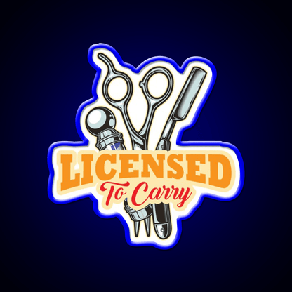 Licensed To Carry Barber Beard Barber Shop Haircut Led Neon Sign - Shineneon