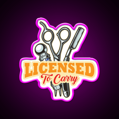 Licensed To Carry Barber Beard Barber Shop Haircut Led Neon Sign - Shineneon