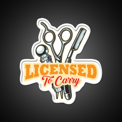 Licensed To Carry Barber Beard Barber Shop Haircut Led Neon Sign