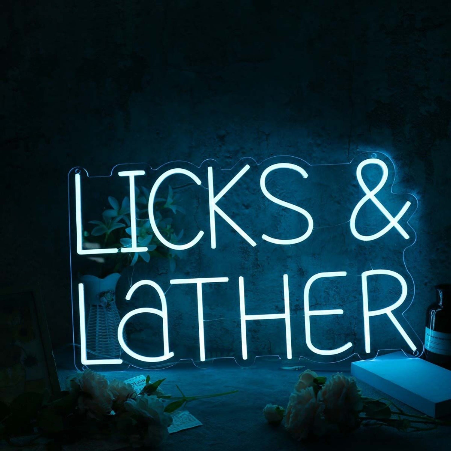 Licks And Lather Blue Led Neon Sign - Shineneon
