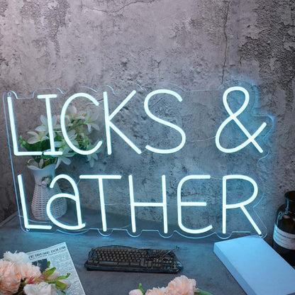 Licks And Lather Blue Led Neon Sign - Shineneon
