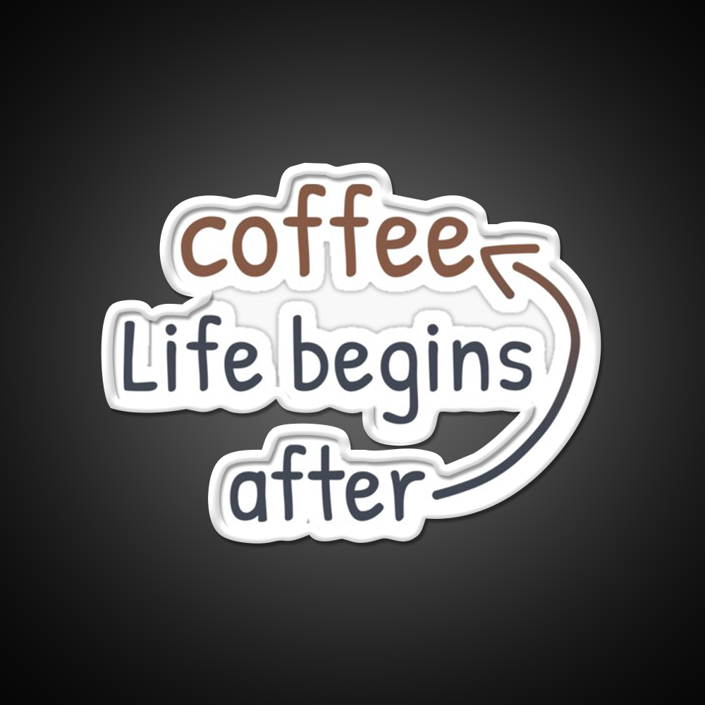 Life Begins After Coffee Cafe Led Neon Sign Espresso Bar Art Rgb Color