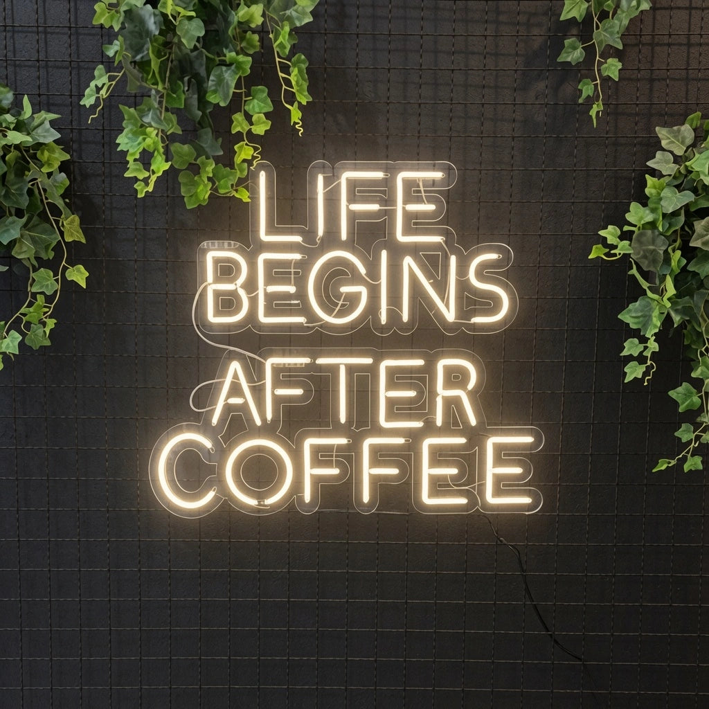 Life Begins After Coffee LED Neon Sign - 01 Original Product Image