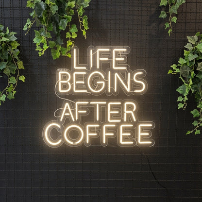 Life Begins After Coffee LED Neon Sign - 01 Original Product Image