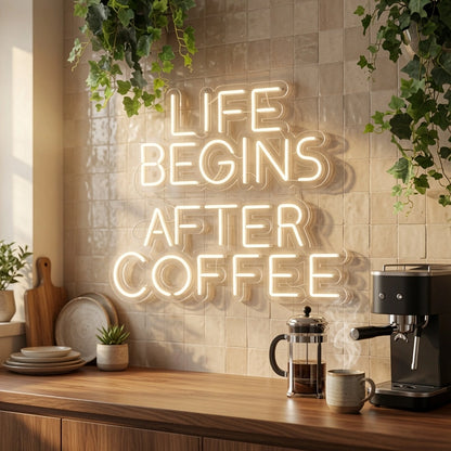Life Begins After Coffee LED Neon Sign - 02 High-Converting Product Image