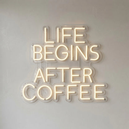 Life Begins After Coffee LED Neon Sign - 04 Size Image