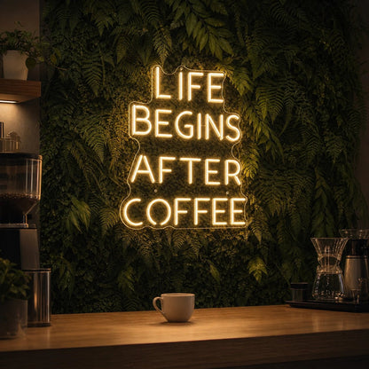 Life Begins After Coffee LED Neon Sign Home Bar Wall Decoration - Shineneon