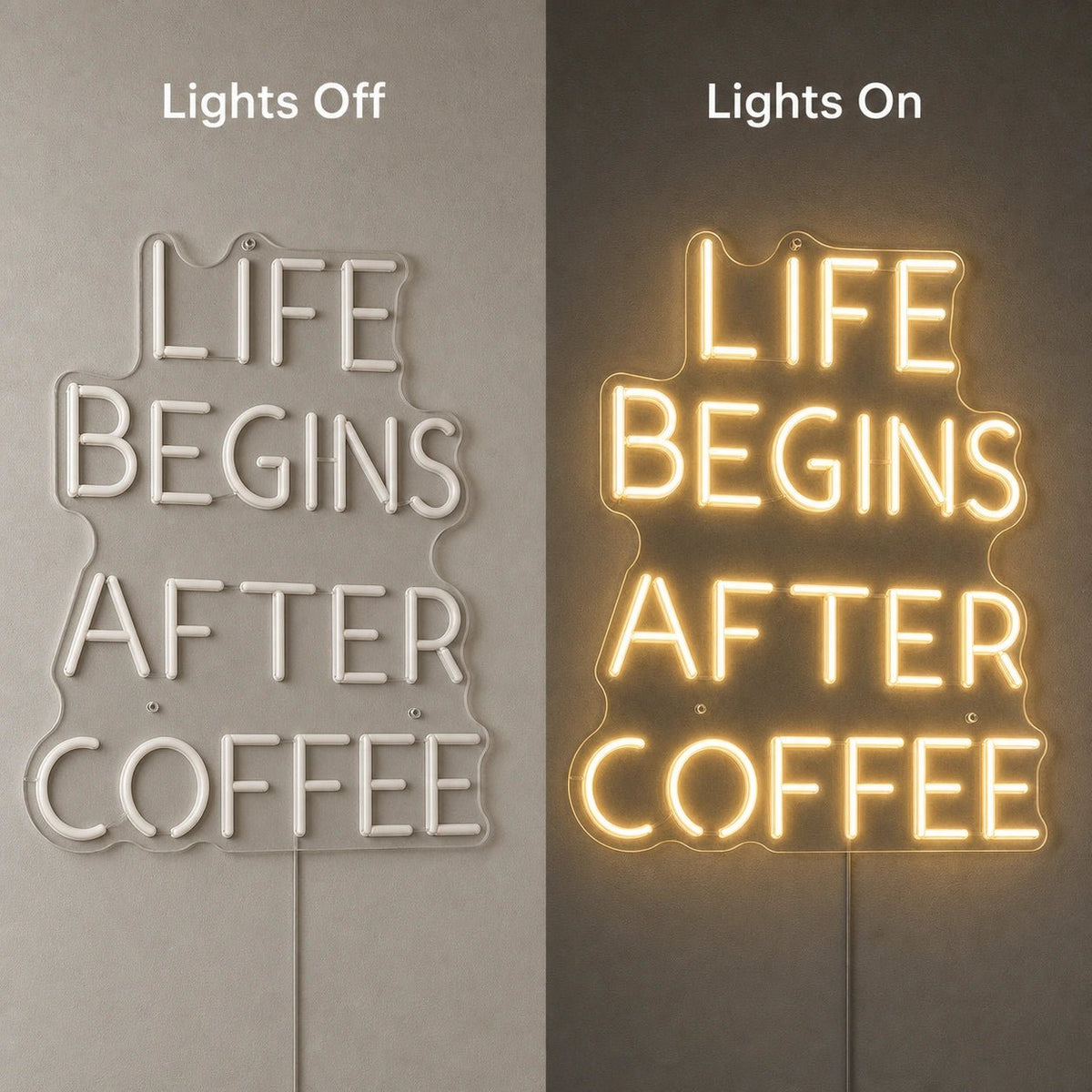 Life Begins After Coffee LED Neon Sign Home Bar Wall Decoration - Shineneon