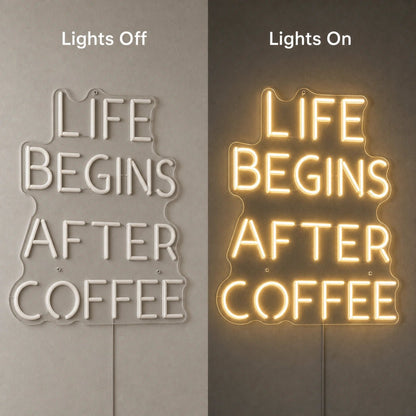 Life Begins After Coffee LED Neon Sign Home Garage Wall Decoration - Shineneon