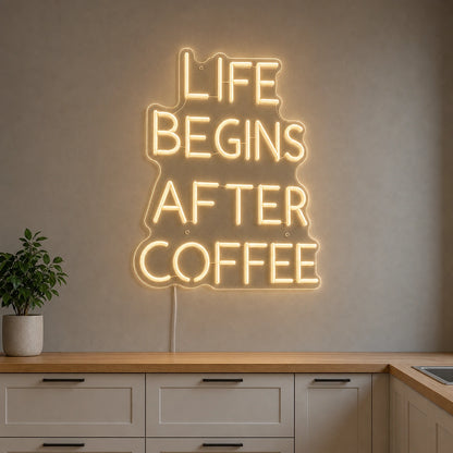 Life Begins After Coffee LED Neon Sign Man Cave Neon Sign size image