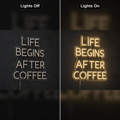 Life Begins After Coffee LED Neon Sign Man Cave Neon Sign - Shineneon