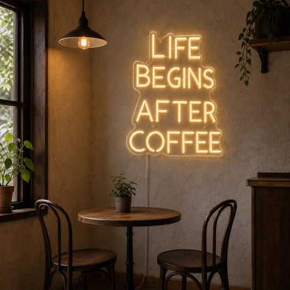 Life Begins After Coffee LED Neon Sign Man Cave Neon Sign - Shineneon
