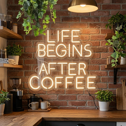 Life Begins After Coffee LED Neon Sign Wall Neon Sign - 03 Real Lifestyle Scene