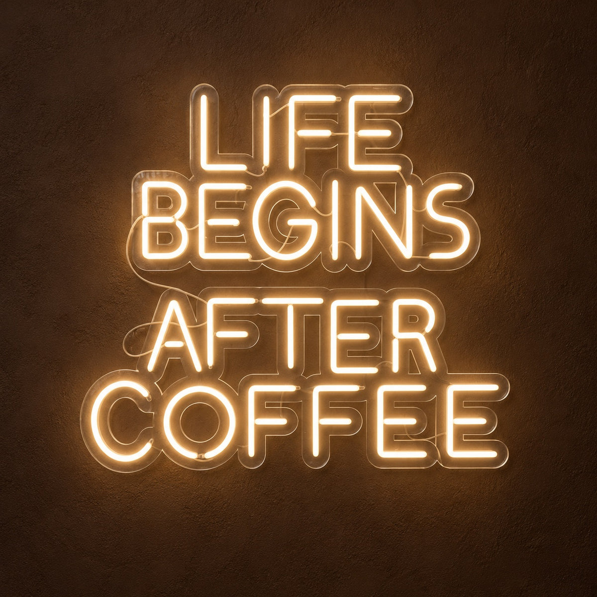 Life Begins After Coffee LED Neon Sign - product hero