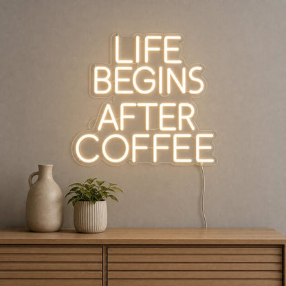 Life Begins After Coffee Room Decor LED Neon Sign - Shineneon