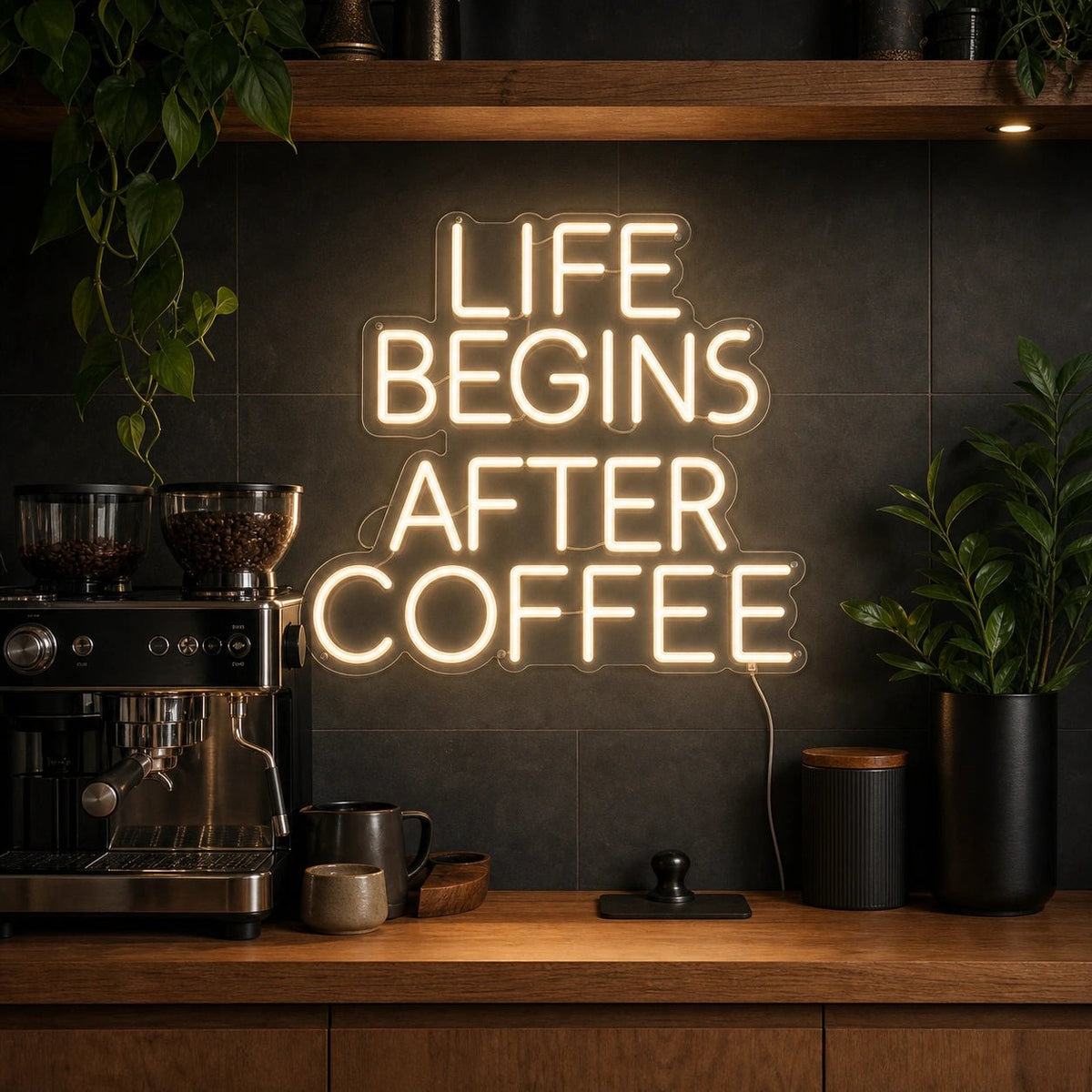 Life Begins After Coffee Room Decor LED Neon Sign - Shineneon