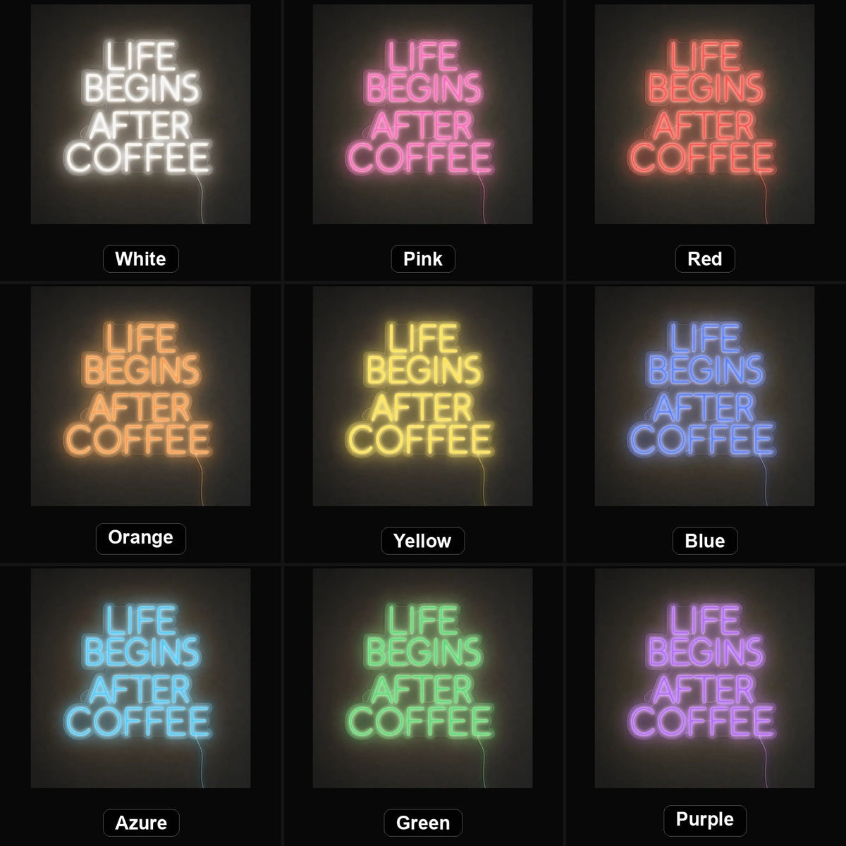 Life Begins After Coffee Room Decor LED Neon Sign - Shineneon