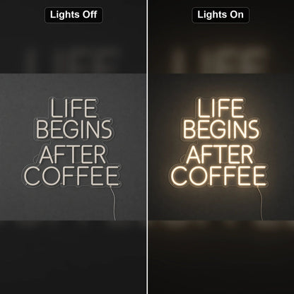Life Begins After Coffee Room Decor LED Neon Sign - Shineneon