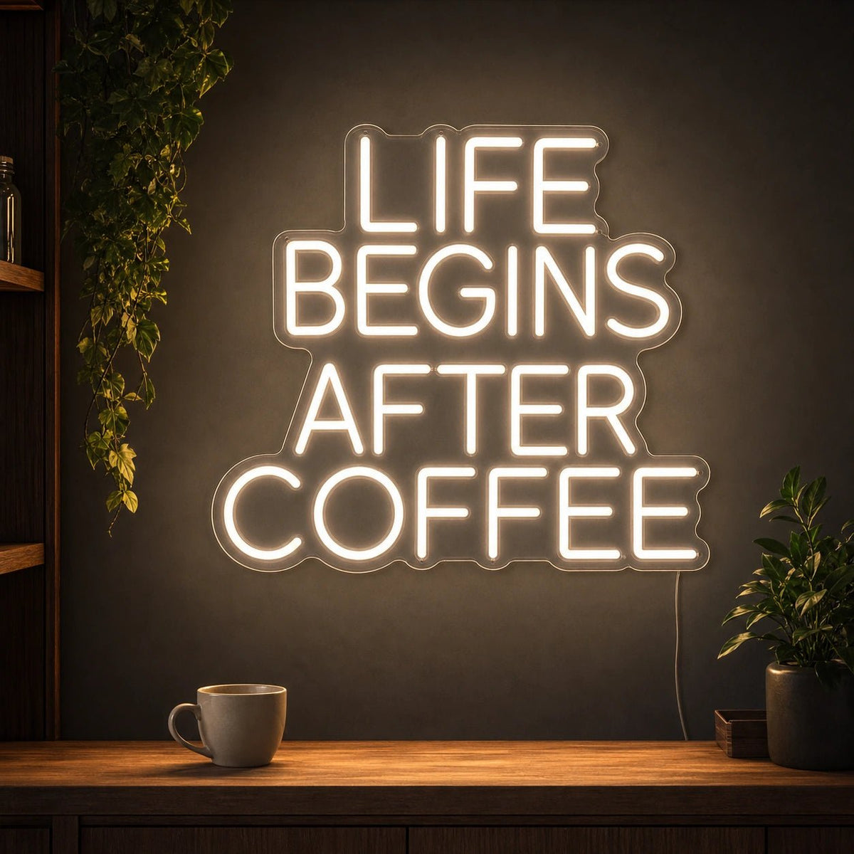 Life Begins After Coffee Room Decor LED Neon Sign Garage Neon Sign - Shineneon