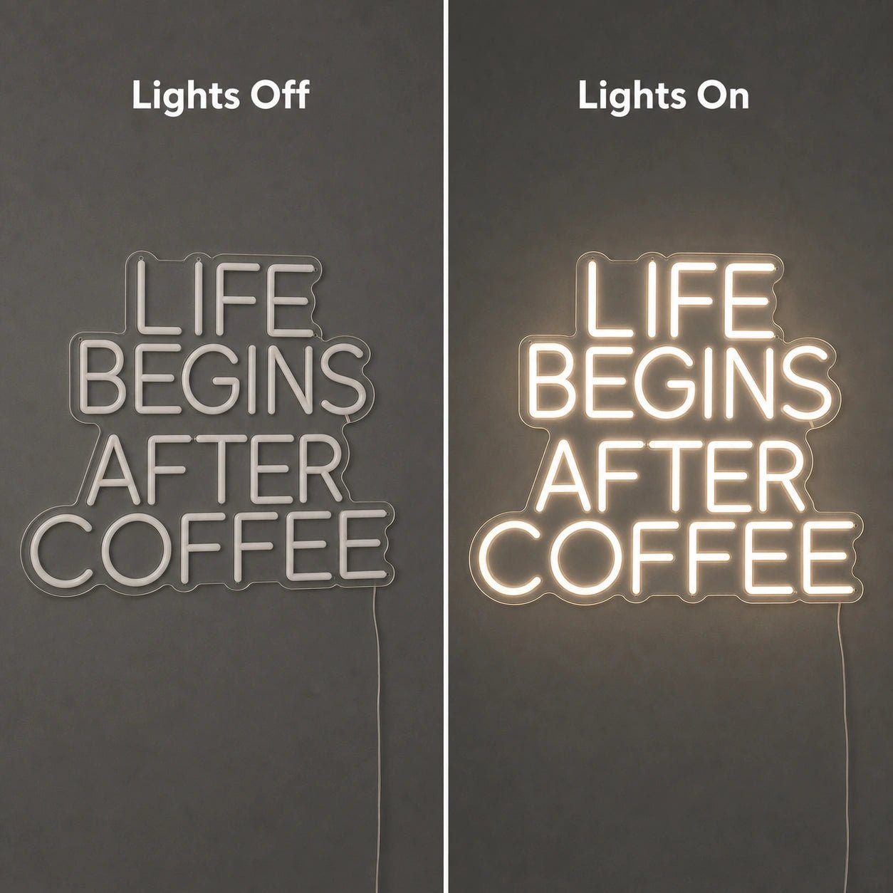 Life Begins After Coffee Room Decor LED Neon Sign Home Garage Wall Decoration - Shineneon