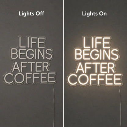 Life Begins After Coffee Room Decor LED Neon Sign Home Garage Wall Decoration - Shineneon