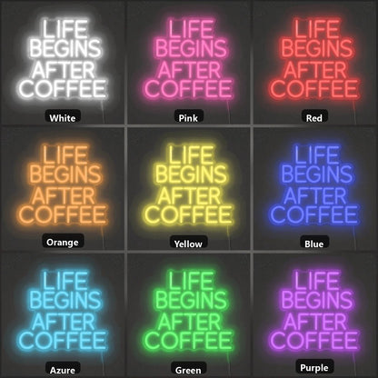 Life Begins After Coffee Room Decor LED Neon Sign Home Garage Wall Decoration - Shineneon