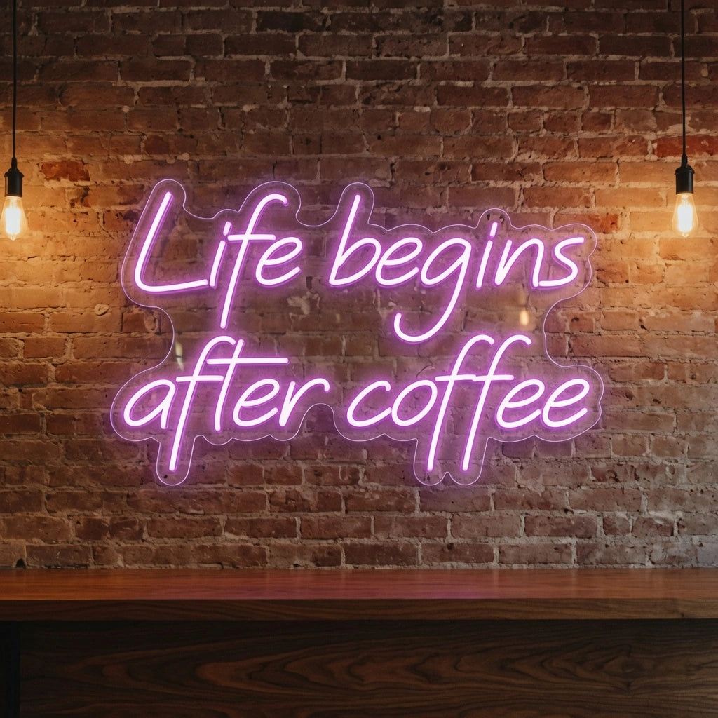 Life Begins After Coffee Wall Decor LED Neon Sign Wall Neon Sign - 01 Original Product Image
