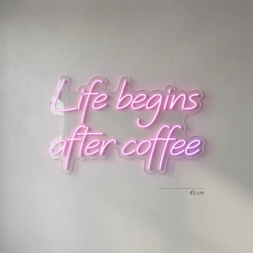 Life Begins After Coffee Wall Decor LED Neon Sign Wall Neon Sign - 04 Size Image