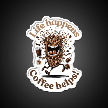 Life Happens Coffee Helps Cafe Led Neon Sign Espresso Bar Art Rgb Color - Shineneon