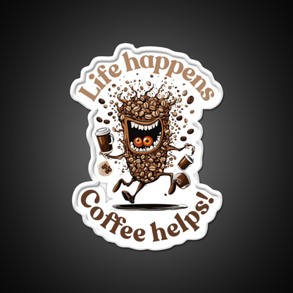 Life Happens Coffee Helps Cafe Led Neon Sign Espresso Bar Art Rgb Color