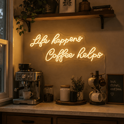 Life Happens Coffee Helps LED Neon Sign Wall Neon Sign - Shineneon