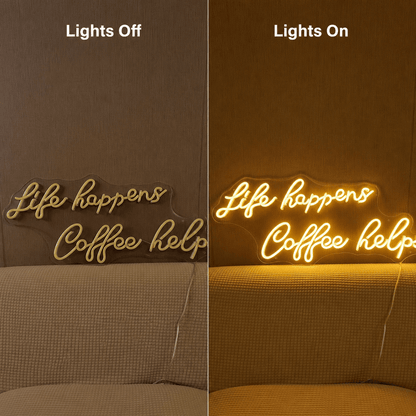 Life Happens Coffee Helps LED Neon Sign Wall Neon Sign - Shineneon