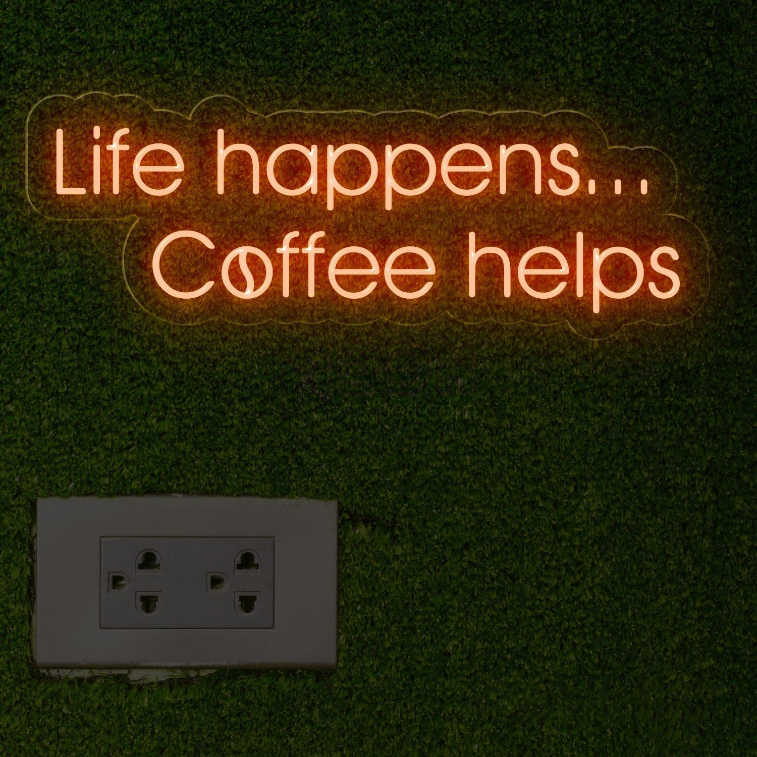 Life Happens Coffee Helps White And Light Blue Led Neon Sign For Cafe Home Decor | Shineneon