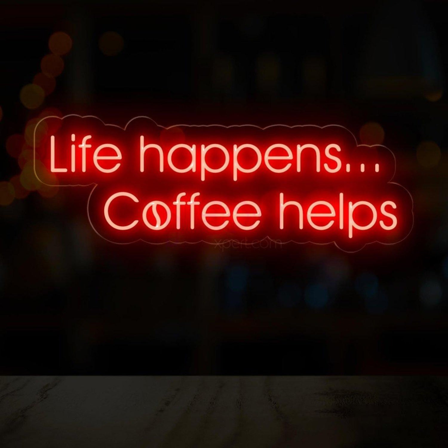 Life Happens Coffee Helps White And Light Blue Led Neon Sign For Cafe Home Decor | Shineneon