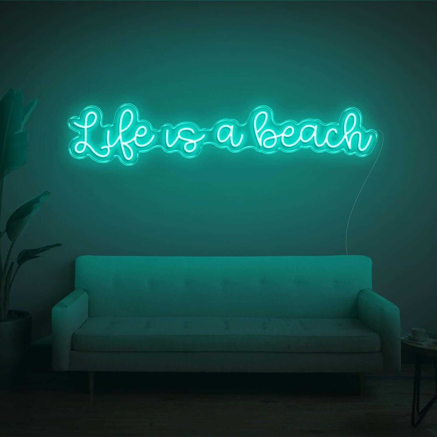 Life Is A Beach White Led Neon Sign Wall Art For Living Room Bedroom Décor | Shineneon