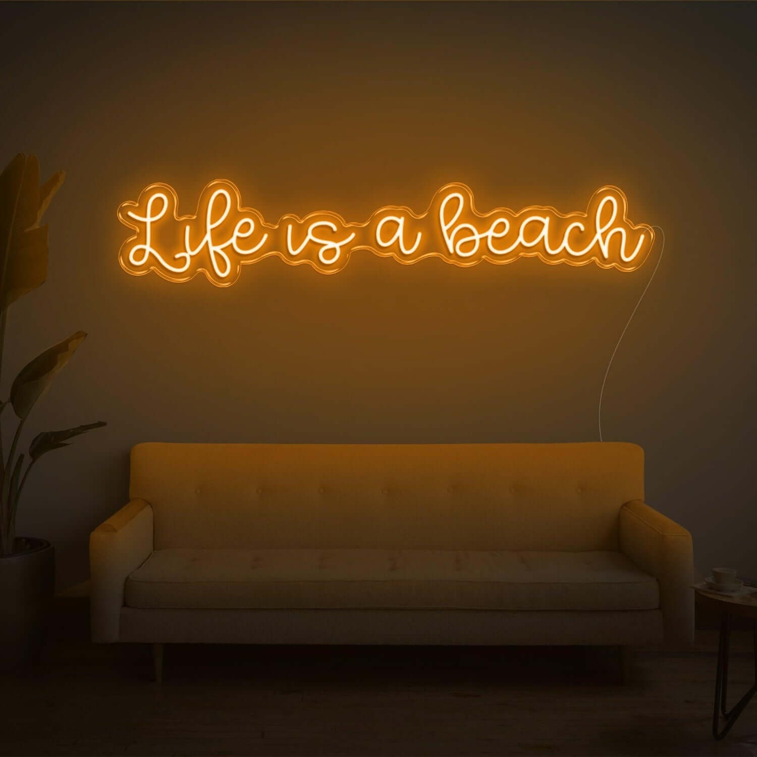 Life Is A Beach White Led Neon Sign Wall Art For Living Room Bedroom Décor - Shineneon