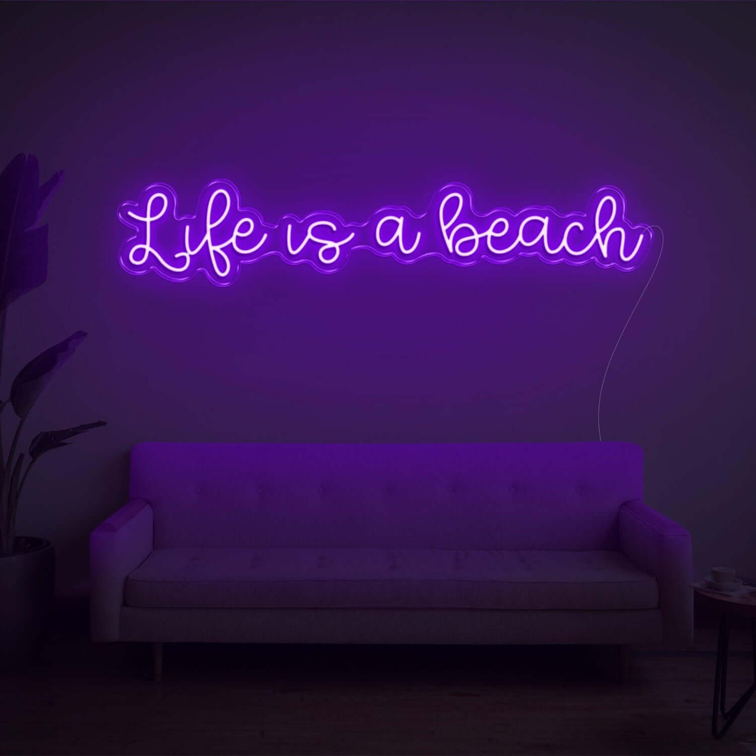 Life Is A Beach White Led Neon Sign Wall Art For Living Room Bedroom Décor - Shineneon