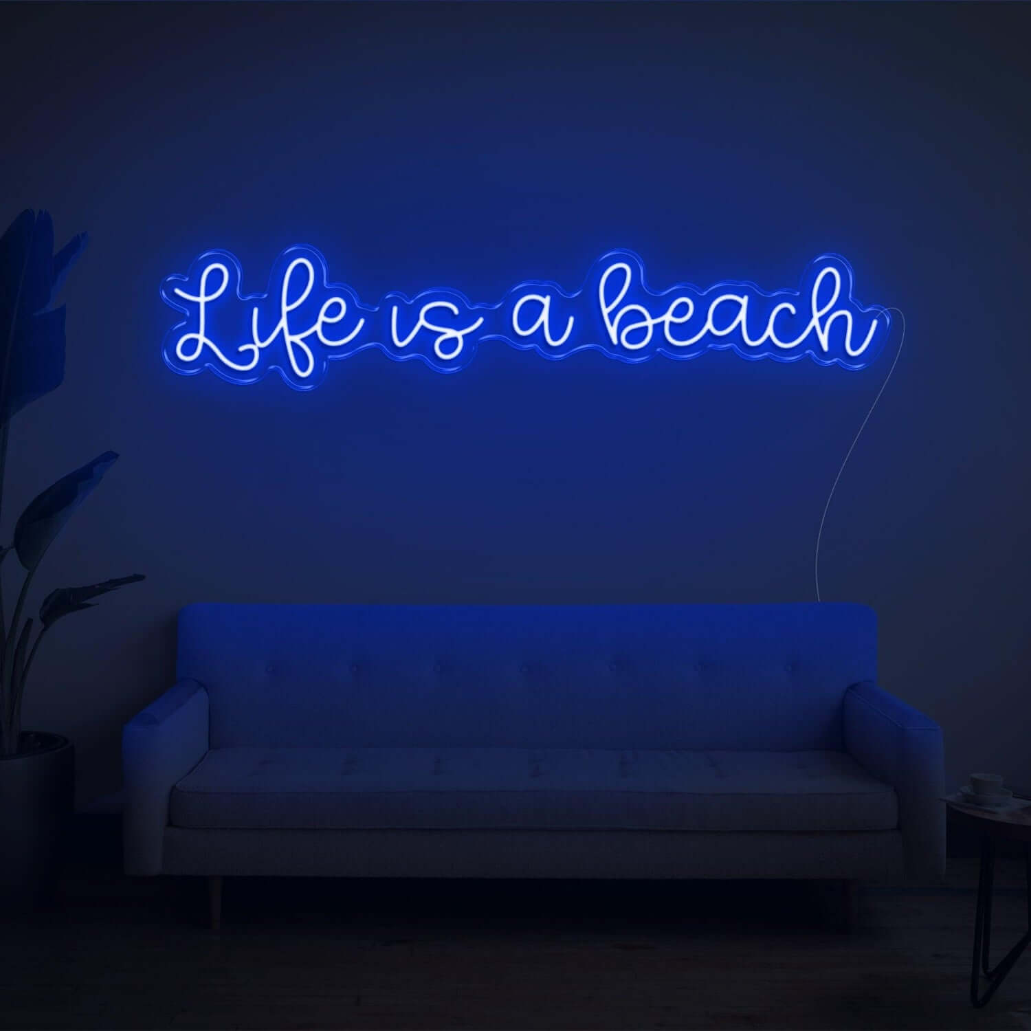 Life Is A Beach White Led Neon Sign Wall Art For Living Room Bedroom Décor - Shineneon