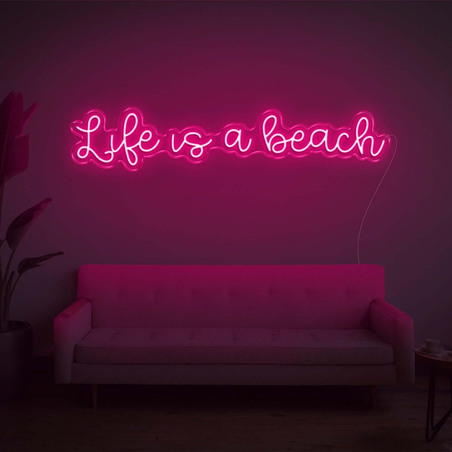 Life Is A Beach White Led Neon Sign Wall Art For Living Room Bedroom Décor - Shineneon