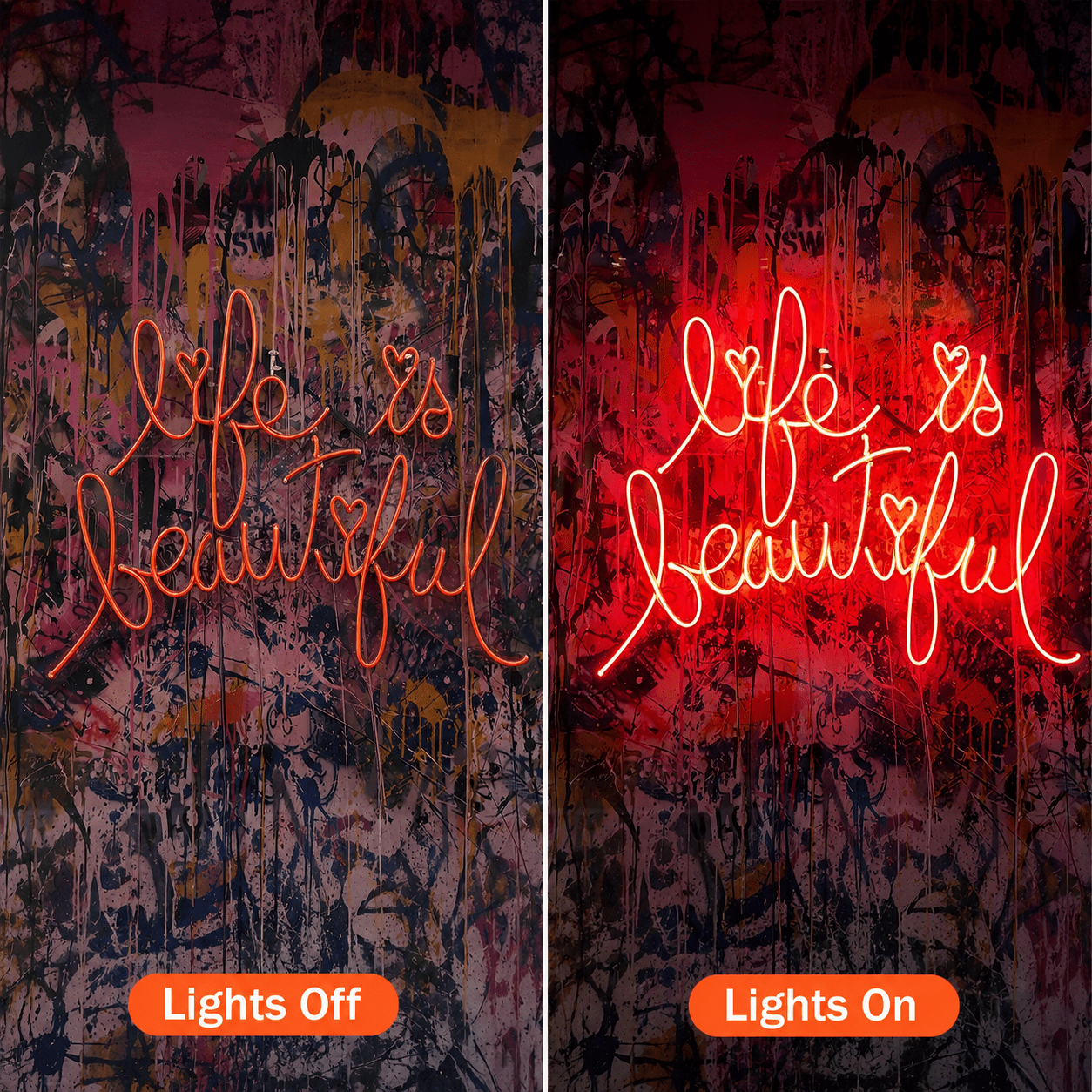 Life Is Beautiful LED Neon Sign Bedroom Wall Art - Shineneon